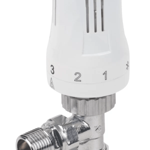 Essential Angled TRV Valve in White