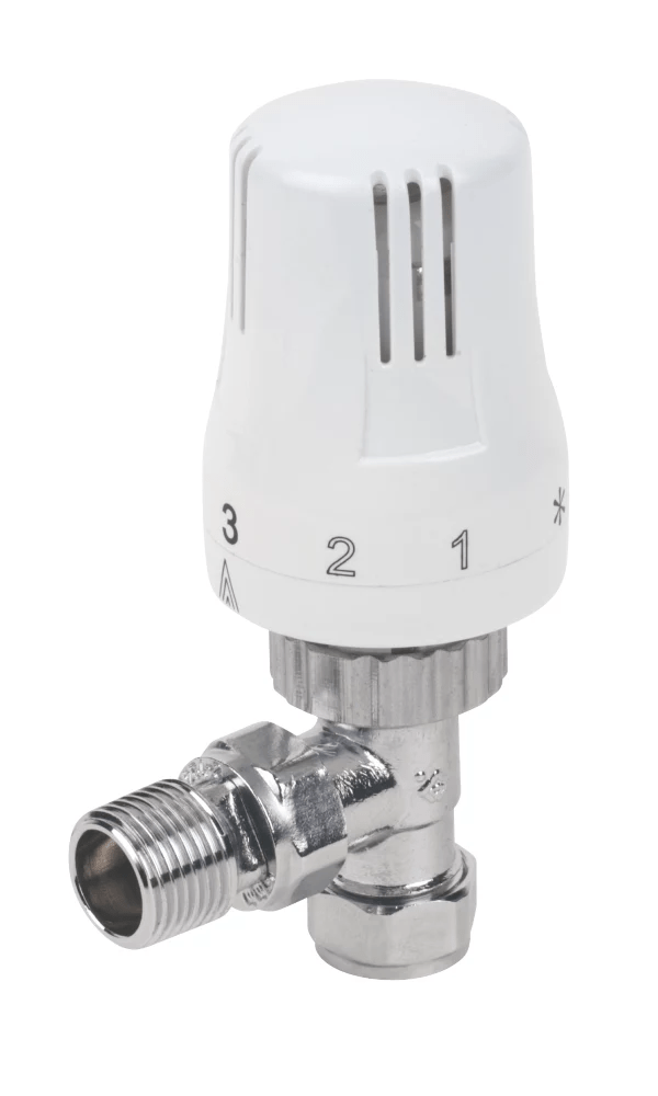 Essential Angled TRV Valve in White