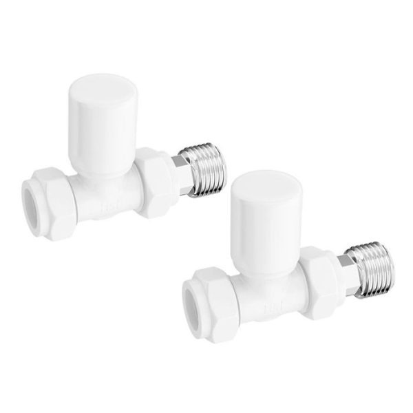 Essential Straight Manual Valve in White